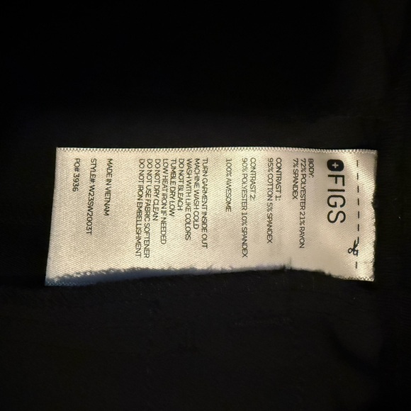 FIGS Black Jogger Pants with Drawstring - Picture 3 of 3